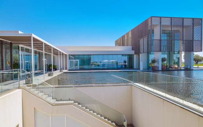 Modern Architecture compliments the blue skies