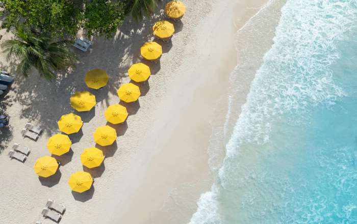 Aerial View of the Beachfront Positioning