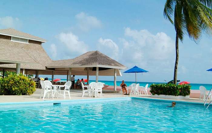 Large beachfront pool area
