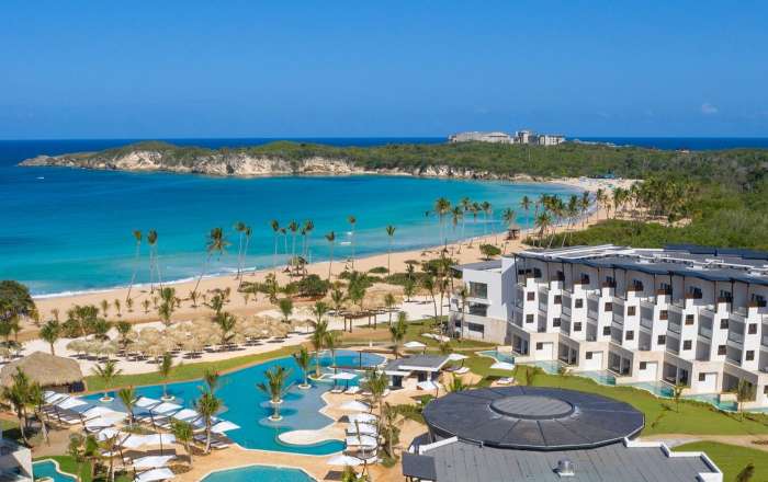 Beach aerial of Dreams Macao Beach Punta Cana