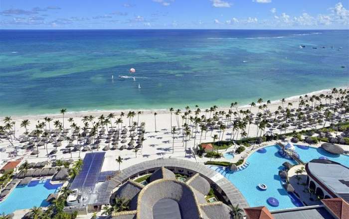 Aerial Shot of the Resort's Beachfront Positioning