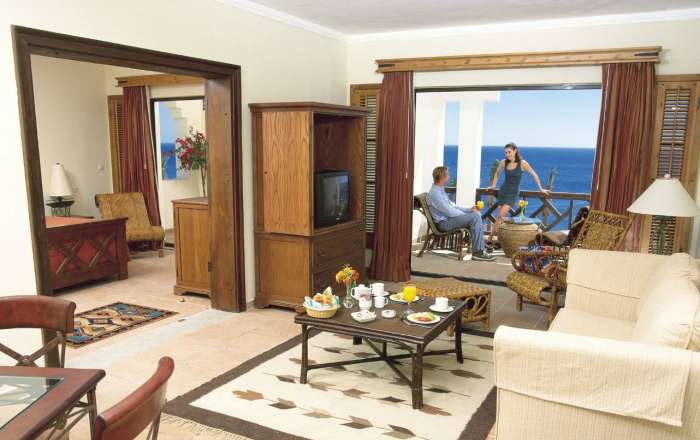 Suite with separate Living Room, & Balcony with Sea Views