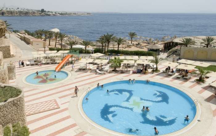 Beachfront and pool-side view