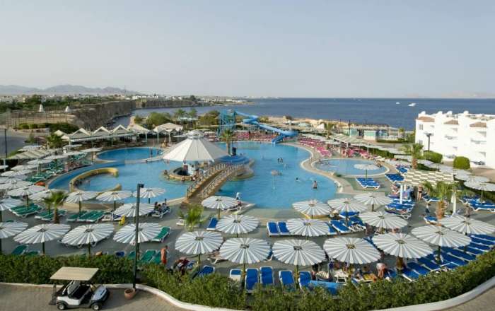 Aerial view of the freeform pool