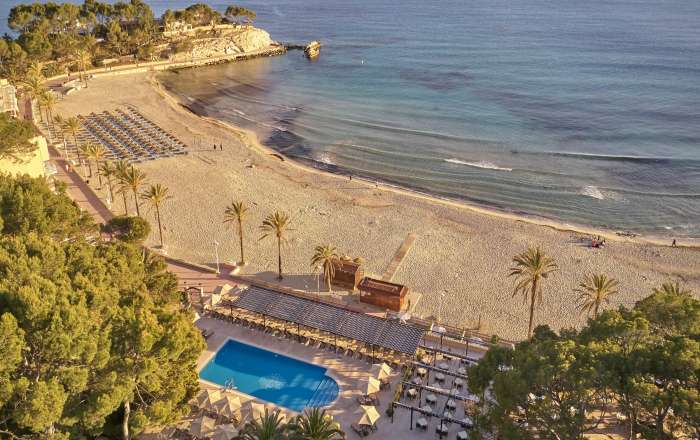 Aerial View of Swimming Pool and Beach