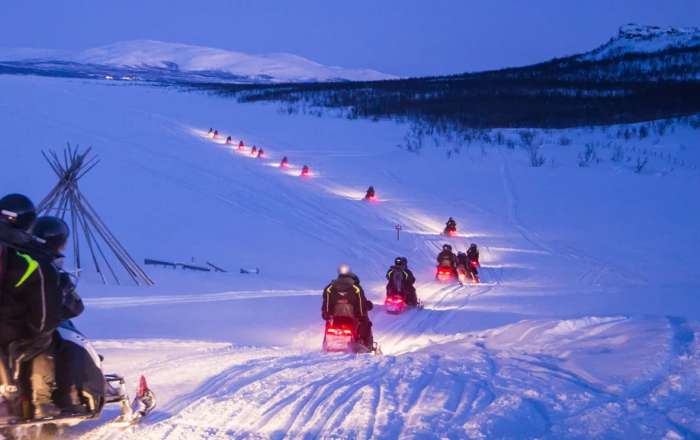 Incredible Northern Lights Snowmobile Safari