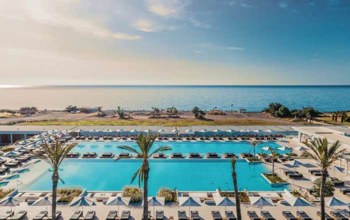Aerial Shot of the Beachfront Pool