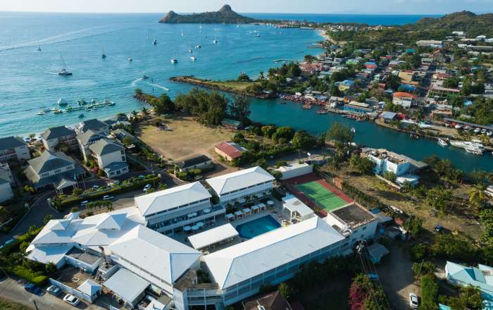 Aerial View of Soco House in the Area of Rodney Bay