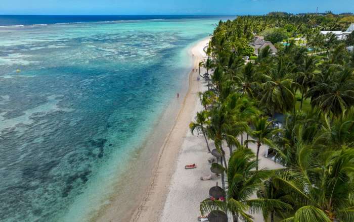 Stroll along the powder-soft shores of Flic en Flac, with direct beach access