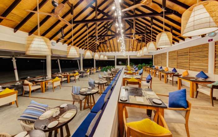 Malaafaiy Restaurant set along the shoreline
