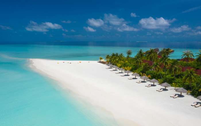 White sand beaches and azure lagoons