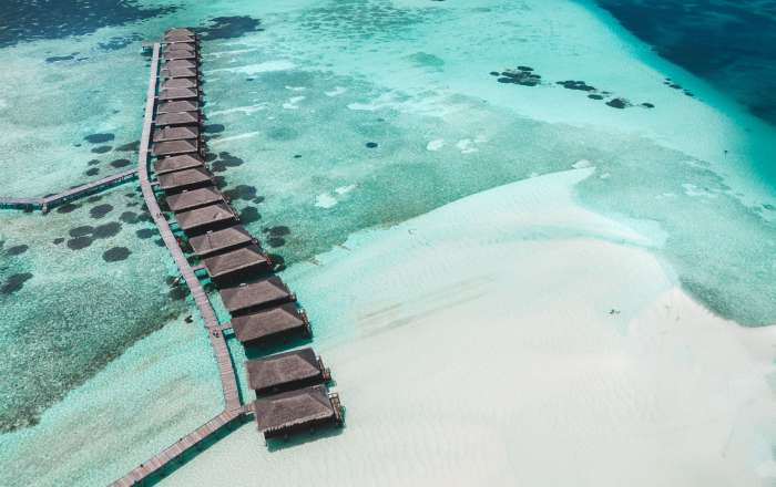 Aerial of the Water Villas
