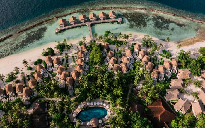 Aerial View of the Premium Two Storey Beachfront Villas