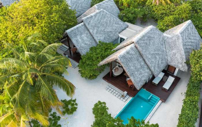 Aerial Shot of the Beachfront Villas