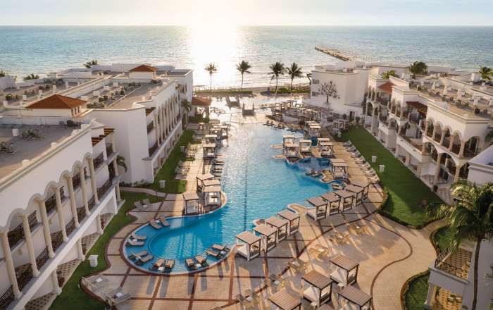Aerial View of Hilton Playa Del Carmen and Ocean view