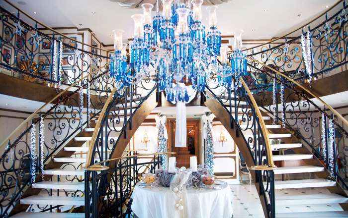 Decadent interior design with Murano glass and Brazilian marble