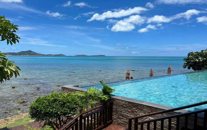 Indian Ocean & Mauritius Landscape From the Infinity Pool