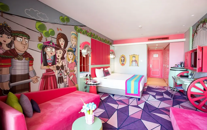 Choose from Blue or Pink Character Rooms Based of Availability