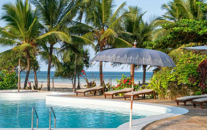 View Across the Pool & Out to Sea at Sunset
