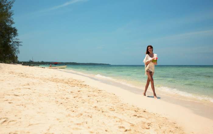 Take your morning stroll across the golden beach