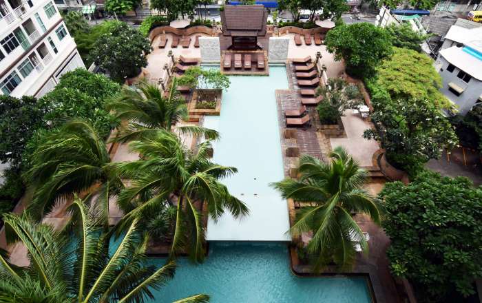 Relax at the rooftop pool