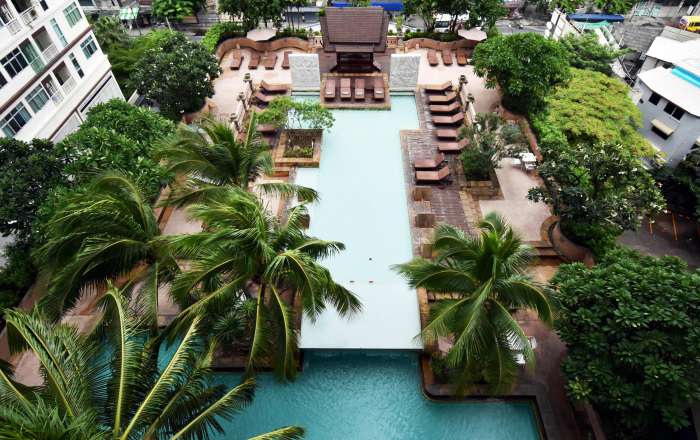 Relax at the rooftop pool