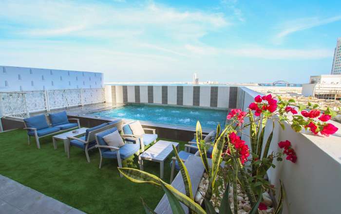 Relax on the rooftop terrace